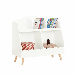 SoBuy Kinderregal mit 5 Fächern Aufbewahrungsregal für Kinder Bücherregal Montessori Regal weiß BHT ca. 82x76x35cm KMB100-W