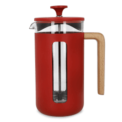 La Cafetière Pisa Kaffeebereiter aus Edelstahl, 8 Tassen, Rot, in Geschenkbox