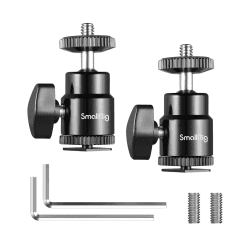 SMALLRIG Mini Ball Head 2 Stück mit Cold Shoe Adapter für DSLR Monitor Gopro - 2059 2er-Pack