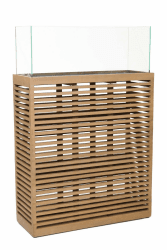 VIVANNO Windlicht-Säule Kerzenständer Holz Candela XL Braun mit Streben - 100x67x25 100x67x25 Braun (mit Streben)