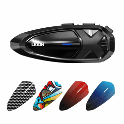 LEXIN GTX Motorrad Intercom, Helm Bluetooth 5.0 Headset mit Audio Multitasking, Motorradhelm Kommunikationssystem für 1 bis 10 Motorräder in 2000 Metern Reichweite Einzelpack