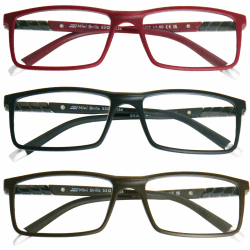 Mini Brille Anti-Blaulicht 3er Set: Stilvolle Blaulichtfilter Brillen für Herren und Damen, Rechteckiger Rahmen, Federleicht, Schutzbrillen gegen Bildschirmlicht Schwarz 1.0 Dioptrien