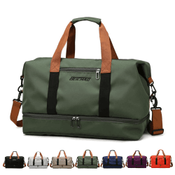 Sporttasche & Reisetasche für Damen und Herren - mit Schuhfach & Nassfach, Large Capacity Travel Bag Leichte Trainingstasche wasserdichte Schwimmtasche für Reisen, Sport, Fitness D - Grün