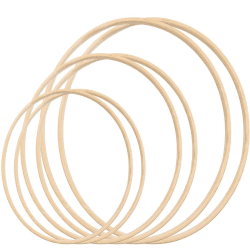 6 Stück Holzringe Zum Basteln, 15cm/20m/30cm Traumfänger Holzring,Holzringe Makramee,Holzringe Traumfänger zum Basteln,Makramee Ringe,Holzreifen zum Basteln für Hochzeit Kranz Decor und DIY Handwerk 6 Stück(15cm/20m/30cm)