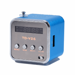 Joyzan Musik-Player, Mini-Lautsprecher TD-V26 Tragbares UKW-Radio Stereo Batteriebetriebener Mini-Musik-Player Unterstützt TF-Karte U-Disk[Blau]