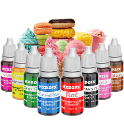 Lebensmittelfarbe - 8 Farben Flüssige Lebensmittel Set für Tortendeko, Backen, Ostereierfarbe, Hochkonzentrierte Food Coloring für Kuchendekoration, DIY Handwerk, Seifen - 10ml jeder 10 ml (8er Pack)
