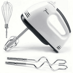 Handrührer Elektrisch-Handrührgerät, 7 StuFen Handmixer, Enthalten 2 Rührbesen, 2 Edelstahl-Knethaken, 1 Schneebesen, spülmaschinenfest | Weiß size1