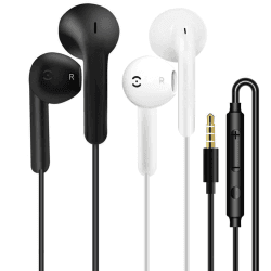 2 Pack kopfhörer In Ear Kopfhörer mit Kabel Ohrhörer mit Mikrofon und Lautstärkeregler Headset mit 3.5mm Klinkenstecker Kopfhörern für iPhone Samsung Huawei Android Smartphone Laptop MP3 Players