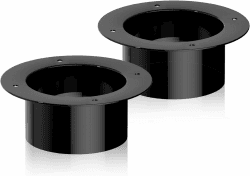 Hon&Guan 100mm Aufschweißflansch Lüftungsrohr, ABS Wandflansch Verbinder für Lüftungsrohr Luftführung Anschluss, Schwarz, 2Stücke