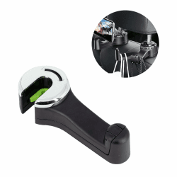 ViWaVee 2 in 1 Kopfstützenhalterung Auto Haken mit Handyhalterung, 360° Heckhaken Autositze für Tasche, Geldbörse, Stoff, Lebensmittel, Rücksitz Auto Organizer, Handtaschenhalter Auto(Silber-1 Pack).