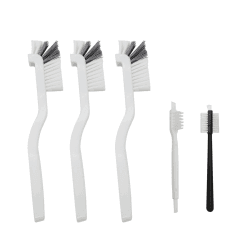 5 Stücke Reinigungsbürsten-Set Mit 3 Gebogenen Reinigungsbürsten, 1 Doppelseitige Rillenreinigungsbürste, Langstielige Reinigungsbürste, 1 Einseitige Spülbürste, Fensterputzbürste Gläserspülbürste