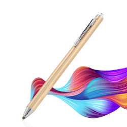 Digitaler Eingabestift,Touchscreen Stoffkopf Stift, hohe Empfindlichkeit und Präzision, Schützen Sie den Touchscreen Stylus für Smartphones Tablet(Silber) gold