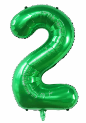 40inch Ballon Nummer 2 grün 2 Ballonnummer selbstversiegelnd für Geburtstagsdekorationen und Jubiläumsparty-Dekor(Number 2)