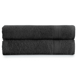 Tuiste Badetücher Anthrazit Grau |%100 Baumwolle Dushtücher Badetuch Set 2 Teilig | 2X Badetücher Set (70x140) | Weich und Saugstark | Farbe : Anthrazit Grau 2 Badetücher Anthrazit Grau