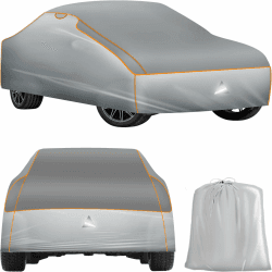 tectake® Auto Abdeckplane, Hagelschutz Autoplane, Autoabdeckung, wasserdichte Decke, atmungsaktiv, elastische Autogarage, Auto Zubehör mit Aufbewahrungstasche, kompatibel mit vielen Modellen - Größe L