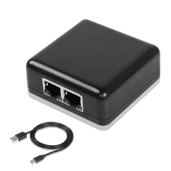SinLoon LAN Splitter 1 auf 2 Gigabit Ethernet Splitter, 1000/100Mbps ethernet Switch 2 Port, mit USB Stromanschluss rj45 Splitter für Computer, Hub, Switch, Router, ADSL, Set-Top Box, Digital TV, etc Gigabit black