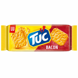 TUC Bacon 1 x 100g I Salzgebäck Einzelpackung I Knabbergebäck mit Bacon-Geschmack I Fein gesalzene Snack-Cracker