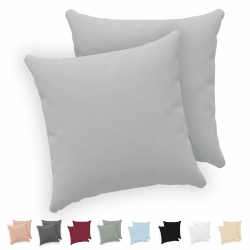 Twinzen® Kissenbezug 50x50 (2er-Set) - 100% Jersey Baumwolle 150 GSM Kissenbezüge - Grau - Für Kissenbezüge 50x50 cm - Kissenhülle - Kissenbezug mit Reißverschluss - Oeko-Tex Zertifiziert