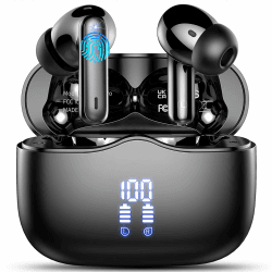 Bluetooth Kopfhörer, Kopfhörer Kabellos Bluetooth 5.3 In Ear Kopfhörer mit 4 ENC Noise Cancelling Mic, Kabellose Kopfhörer Tiefer Bass Wireless Earbuds 40Std, IP7 Wasserdicht Ohrhörer LED Anzeige