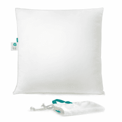 SONGMICS Kopfkissen 80 x 80 cm, Füllung 1500 g, Stoffoberfläche aus weichem, gebürstetem Polyester, Kissen, maschinenwaschbar bei 60°, mit Aufbewahrungstasche, wolkenweiß TBP002W01 1 80 x 80 cm