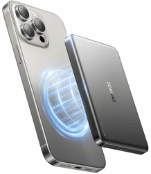 TORRAS MiniMag Powerbank für MagSafe, 10000mAh Schnellladen Magnetische Power Bank Slim, Wireless Externe Akkupack mit USB-C-Kabel für iPhone 16 Pro Max/15/14/13/12, Gray Titan.