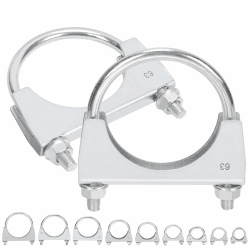 Mardatt 2 Stück 2-1/2"(63mm) Auspuff U Klemme, Schalldämpfer U-Bolzen Klemmen, U Bolzen Sattel Auspuff Klemme, U Bolzen Auspuff Spitze Auspuff Haken Auspuff Clip U Bolzen Klemme für Auspuffanlage