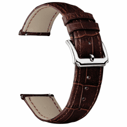 BINLUN Leder Uhrenarmband Schnellwechsel-Lederarmband Ersatz für Herren Damen 10mm, 12mm, 14mm, 15mm, 16mm, 17mm, 18mm, 19mm, 20mm, 21mm, 22mm, 23mm mit 12 Farben 18MM Braun