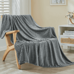 EMME Kuscheldecke Flauschig Decke, 3D-Touch-Erlebnis 200 x 230 cm Fleecedecke, Weich und Warme wolldecke überwurfdecke, Decken für Sofa, Tagesdecke, und Couch,Dunkelgrau 200 x 230cm Dunkelgrau