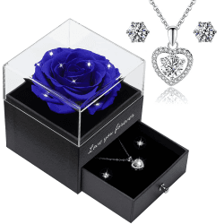 Qinqinxin Muttertagsgeschenk für Mama Ewige Echte Rose Love You Forever Geschenkbox konservierte echte Rose mit Herz für Valentinstag Muttertag Hochzeit Jahrestag Geburtstag Geschenk für Sie