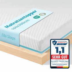 Ella Topper 160x200cm H3 H2 7cm hoch, Matratzentopper 160x200cm Gel-Memory- Schaum, Öko-Tex & CertiPUR zertifizierter Visco Topper, Mattress Topper mit Elastischer und Rutschfester Unterseite 160 x 200 cm