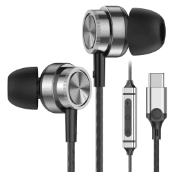 USB C Kopfhörer, Kopfhörer mit Kabel USB C for Samsung Galaxy S24 Ultra S23 S22 FE A55 A54 und iphone 15, Stereo Kopfhörer USB C Anschluss für ipad Pro 2022/202, Pixel 8/7, Tablets und Laptops und usw Silber