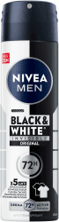 NIVEA MEN Black & White Invisible Deo Spray, Anti-Transpirant mit Anti-Flecken-Formel, mit 72h Anti-Transpirant-Schutz und NIVEA MEN Pflegekomplex (150 ml)