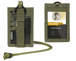 OneTigris 2-in-1 Taktischer Ausweishalter , 500D Cordura Nylon, MOLLE-kompatibel, Ausweistasche mit Sichtfenster, 3 Kartenfächern & Stifthalter, Ideal für EDC, Outdoor, Sicherheitskräfte