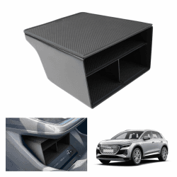 GAFAT Kompatibel mit Q4 Etron EV 2021-2024 2025 Mittelkonsole Aufbewahrungsbox, Q4 etron Sportback 2023 Organizer Tray Handschuhfach Unten die Mittelkonsole