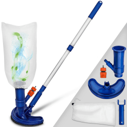 tillvex Pool Bodensauger Set | Poolsauger mit Saugbürste Teleskopstange Auffangsack Gartenschlauch-Anschluss Sauger | Venturibodensauger Reinigungsbürste Mit Teleskopstange