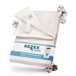 SETEX Molton Matratzenschutz, 140 x 200 cm, Eckgummis, Matratzenschoner aus 100 % Baumwolle, Basic, Naturfarben, Natur