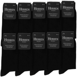 Occulto Herren Schwarze Socken 10-30er Pack (Modell: Hermann) 39-42 10 Paar | Schwarz