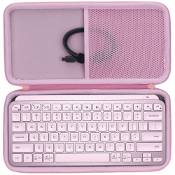 Lebakort Hart Reise Schutz Hülle Etui Tasche für Logitech MX Keys Mini Kabellose Kompakt Bluetooth Tastatur (Rosa) Rosa MX Keys Mini Tasche