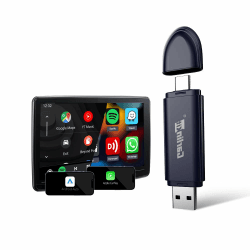 CarlinKit MINISE Pro 2-in-1 Wireless CarPlay & Android Auto Adapter - Konvertieren Sie kabelgebunden zu kabellos, Auto-Connect, 5G stabile Übertragung, Plug & Play, für Autos mit werkseitig 2 in 1