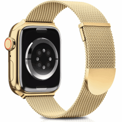 Higgs Ersatzarmband Kompatibel mit Apple Watch Armband 41mm 42mm 40mm 38mm für Damen/Herren, Dual Magnetisch Einstellbar Armbänder für iWatch SE Series10 9 8 7 6 5 4 3 2 1, Gold Edelstahl Metall