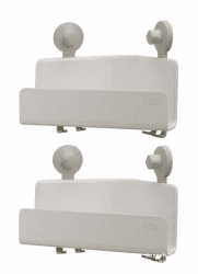 Joseph Joseph EasyStore Eckdusch-Caddy, selbstentleerend, 2 Stück, Weiß 2 Packungen