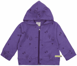 loud + proud Unisex Kinder Strukturstrick, GOTS-Zertifiziert Jacke 98-104 Violet