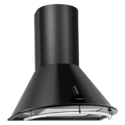 Klarstein Noir - Retro Dunstabzugshaube, Abzugshaube, Edelstahl, 60 cm, 430 m³/h Abluftleistung, drei Leistungsstufen, Abluftbetrieb, Umluftbetrieb möglich, mattschwarz