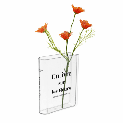 Buchvase, Book Vase,20x15x4cm Klare Acryl Büchervase,Bücherform Buchblumenvase,Einfach Tischdekoration für Blumenarrangements，Geeignet für Schlafzimmer, Wohnzimmer, Büro, Leseeckendekoration