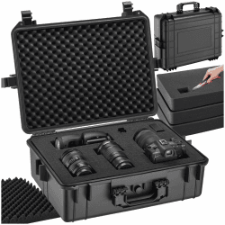 tectake® Kamerakoffer, Universalkoffer, Outdoor Box wasserdicht als Transportkoffer, Hardcase zur Lagerung von Kamera, Beamer klein, Foto Aufbewahrungsbox, LxBxH: 56 x 42 x 21 cm Fotokoffer Mj