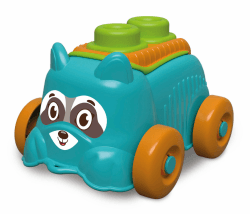 Clementoni Sensorisches Waschbär Auto - Mit weichen Bausteinen für Babys & Kleinkinder ab 6 Monaten - Sensorik Spielzeug mit waschbaren Bauklötzen 17488 Puppy Dog Blue