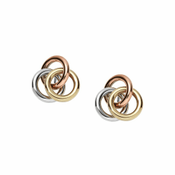 Fossil Damen Ohrringe aus Edelstahl oder Halbedelstein mit Kupplungsverschluss Gold-ton