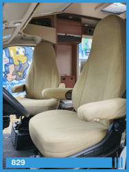 BREMER SITZBEZÜGE Maß Sitzbezüge Schonbezüge Pilotsitze Fahrer & Beifahrer Set kompatibel mit Wohnmobil FIAT Ducato 829 Beige