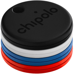 ONE - 4 Pack - Schlüsselfinder, Bluetooth Tracker für Schlüssel, Rucksack, Kostenlose Premium-Funktionen, Funktioniert mit der Chipolo App (für iOS und Android) (Blau, Schwarz, Rot, Weiß)