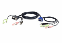 ATEN 2L-7DX2U KVM-Kabel VGA zu DVI 1,8m, schwarz, 1,8 m